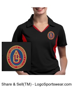 Embroidered Design: Ladies Side Blocked Micropique Sport-Wick Polo Design Zoom